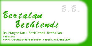 bertalan bethlendi business card